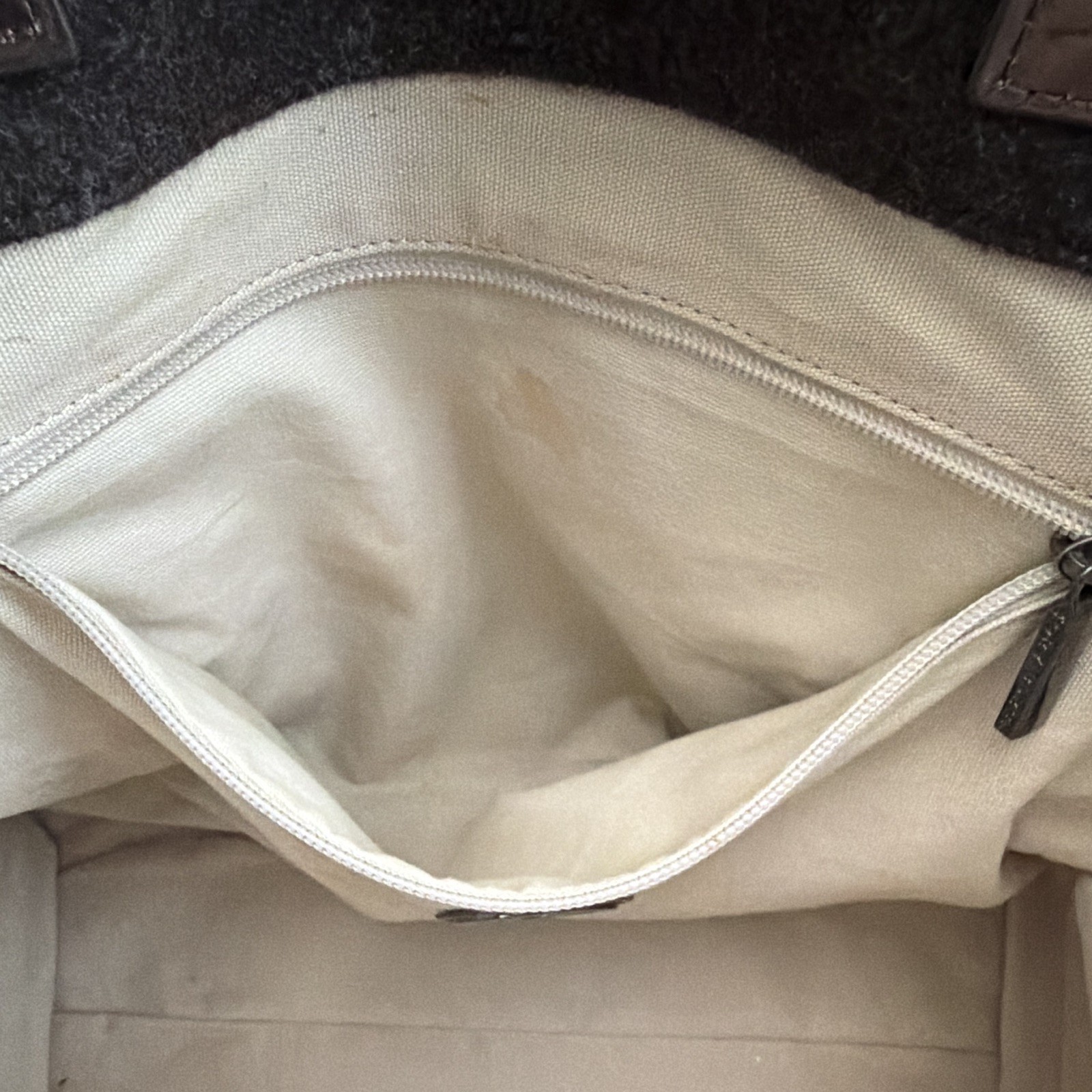 Tory Burch Grey Large Ella Tote Bag Metallic Logo Bronze