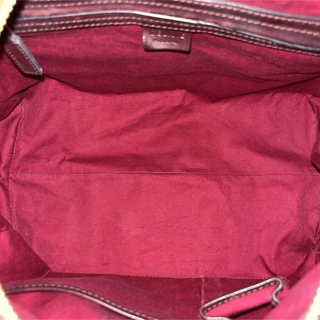 Celine Triomphe Handbag Boston Bag Canvas Leather Brown Used Ex+ Auth JAPAN FS