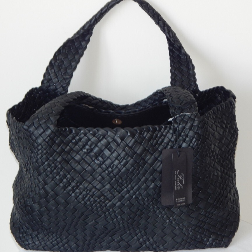 Falor Firenze Leather Hand Woven Large Tote Shoulder Bag Made in Italy NWT RARE