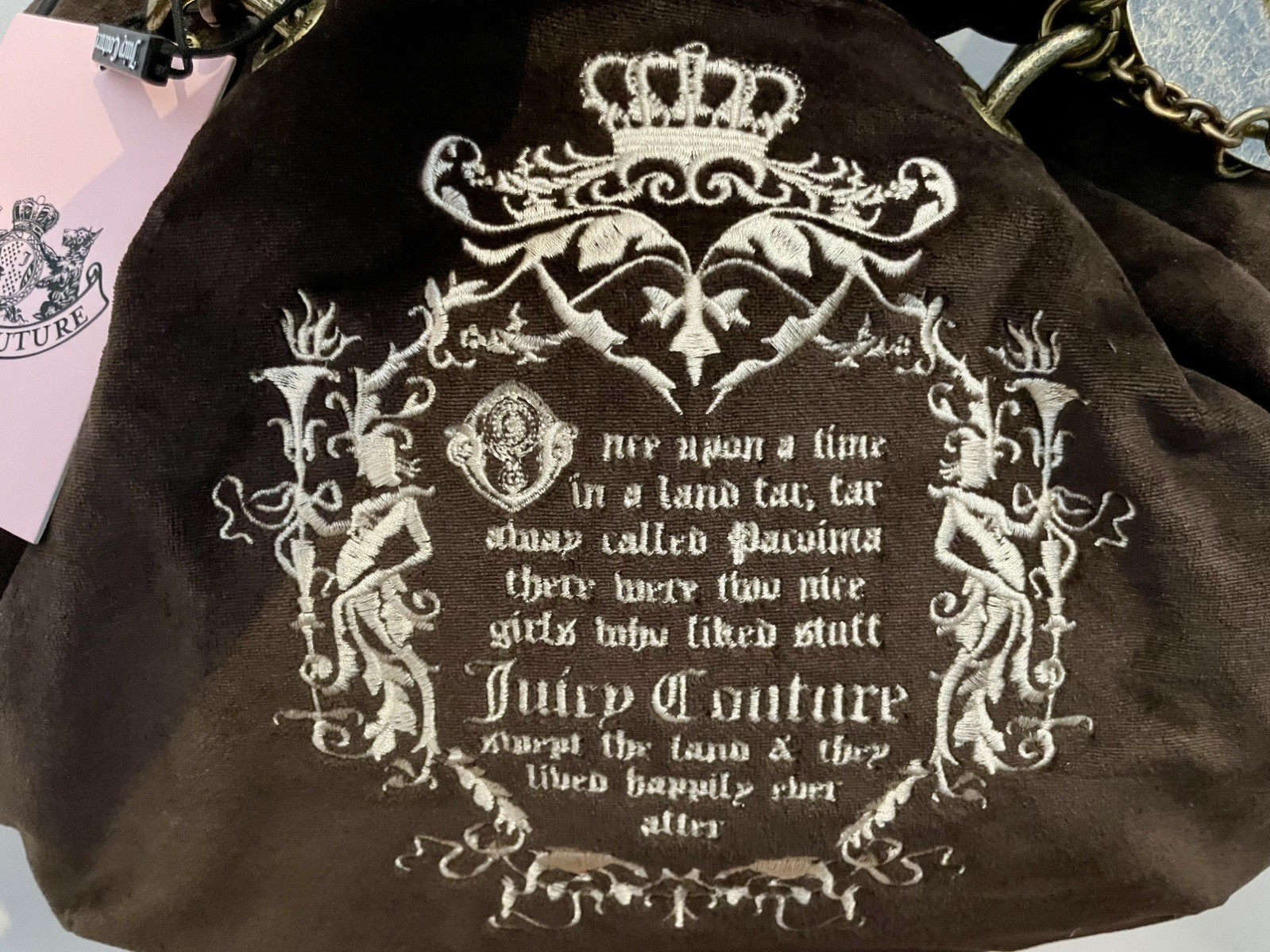 Juicy Couture UK “Once Upon A Time Fairytale” Chocolate Hobo Shoulder Bag BNWT