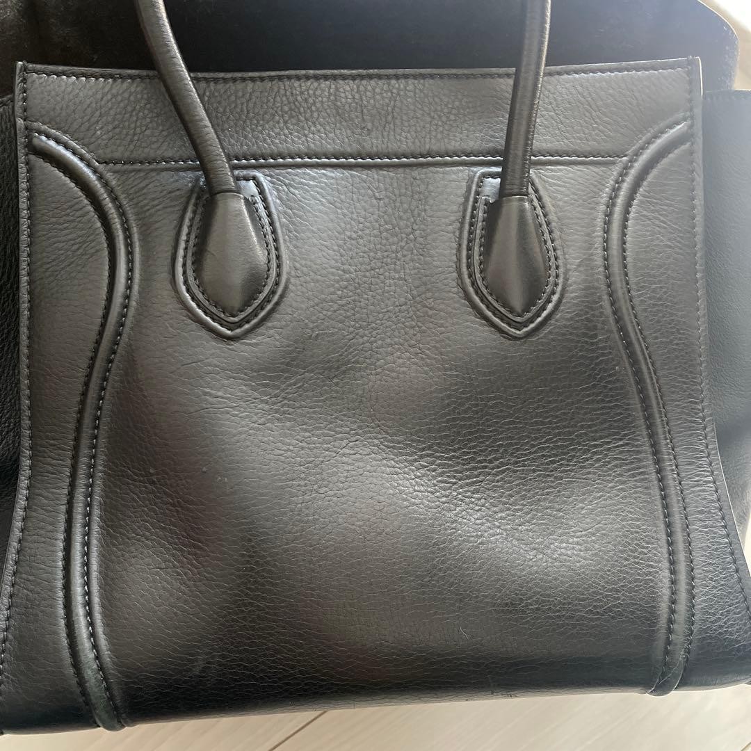 CELINE Luggage Phantom Black Leather Tote Handbag Women Pre-Owned