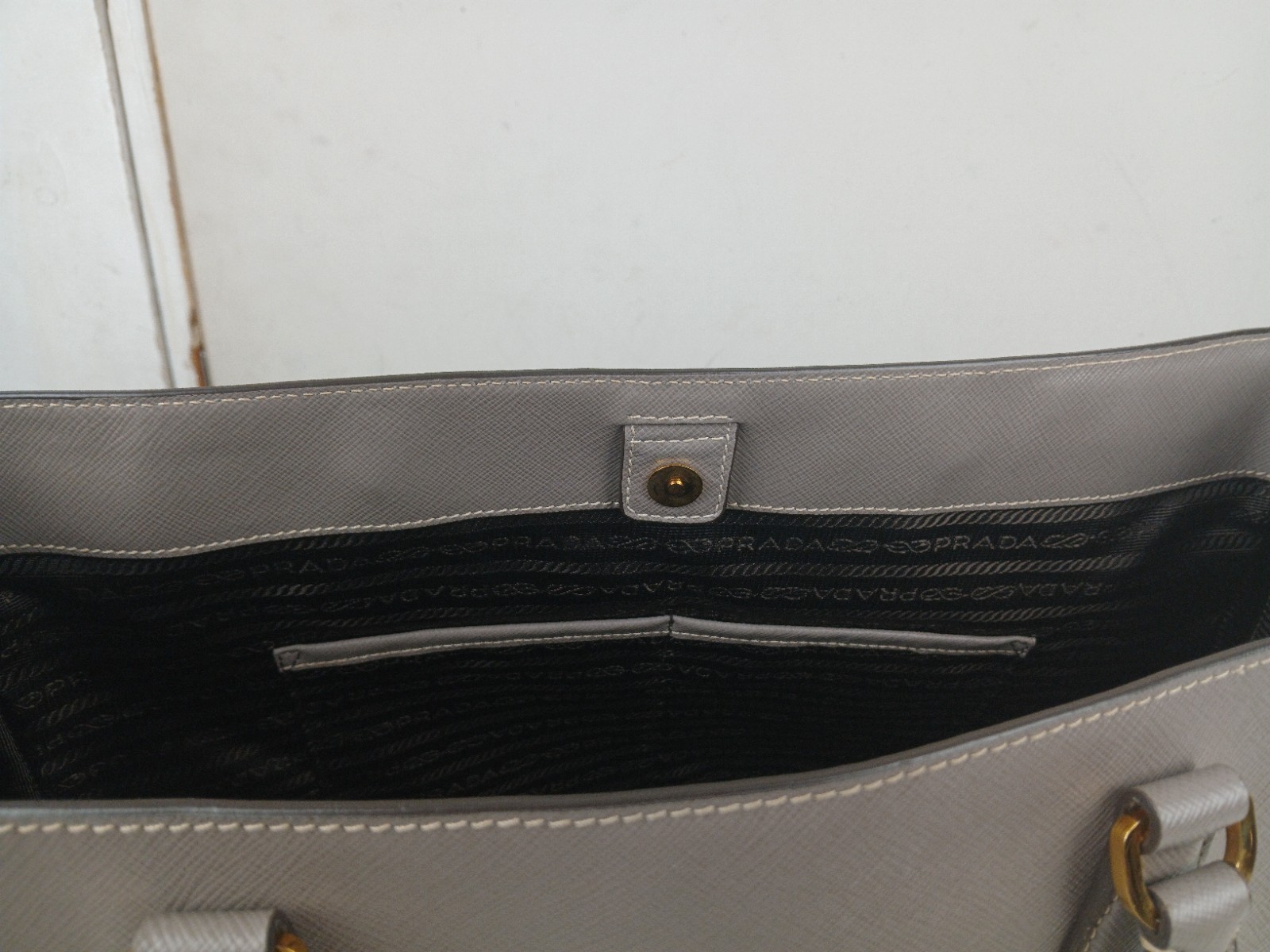 Prada Saffiano Leather Galleria Tote Bag Gold Accents – Italy – LARGE