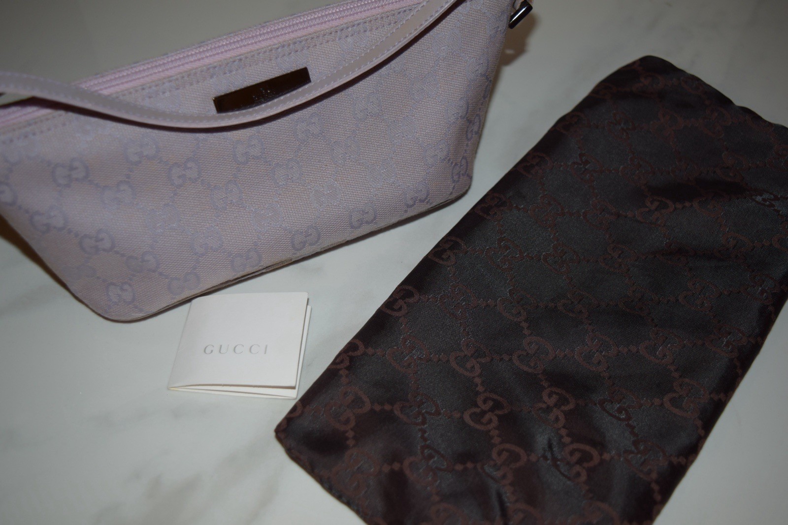 Vintage GUCCI Lilac GG Monogram Boat Bag with Dust Bag