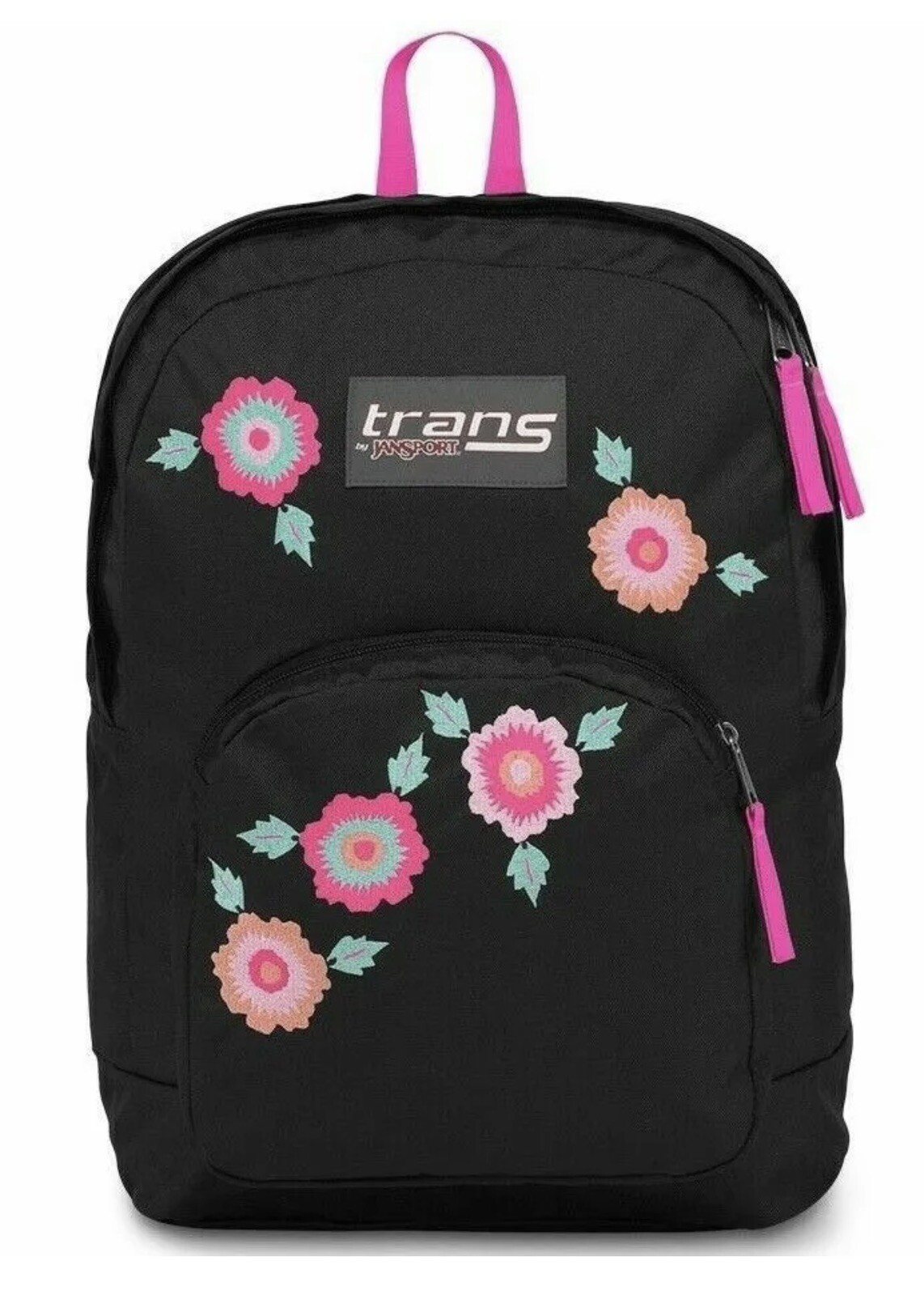 TRANS by JANSPORT Backpack NWT 17.5″ Overt Rosa Floral Laptop Sleeve Black