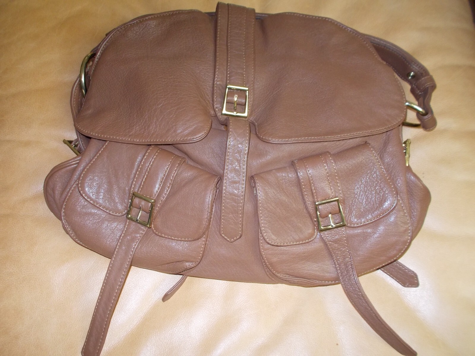 Bulga Helmet Bag in Mocha Soft Leather