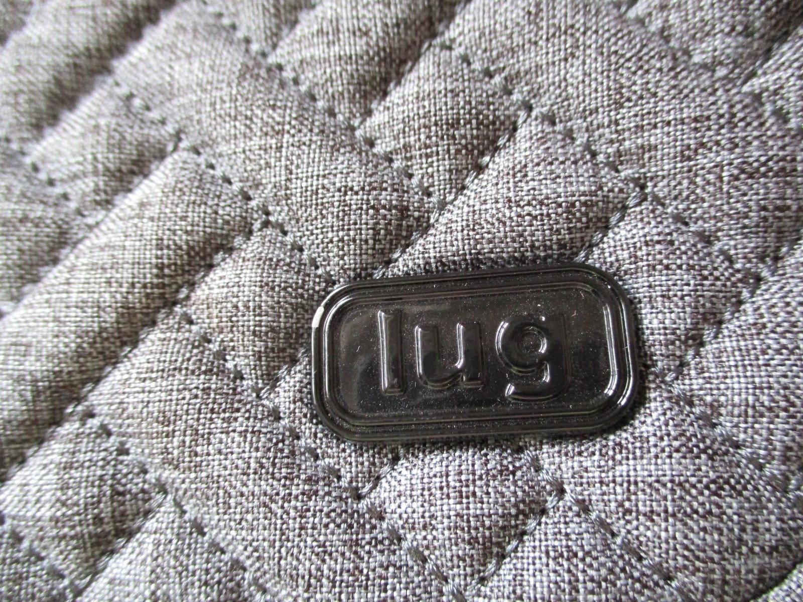 Lug Carousel XL Bag Purse Gray Quilted Crossbody Adjustable Shoulder Strap Trave