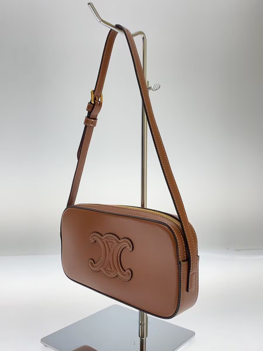 CELINE Shoulder Bag Leather BRW 10J583DR8.04LU Crossbody Handbag Authentic Bag