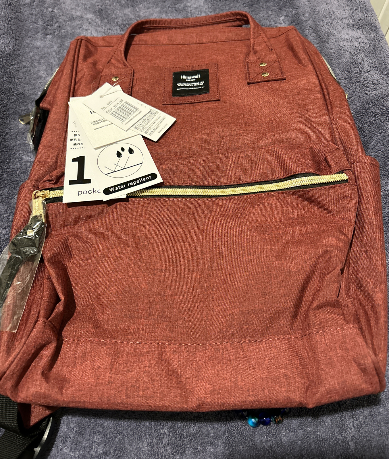 Himawari Laptop Backpack Travel Case Bookbag USB Charging Port DK – Wine Red