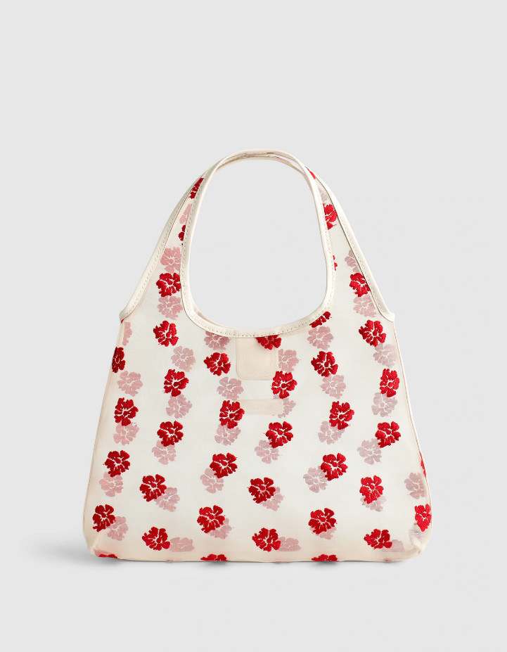 New Madewell Floral-Embroidered Mini Shopper Bag, Floral Multi