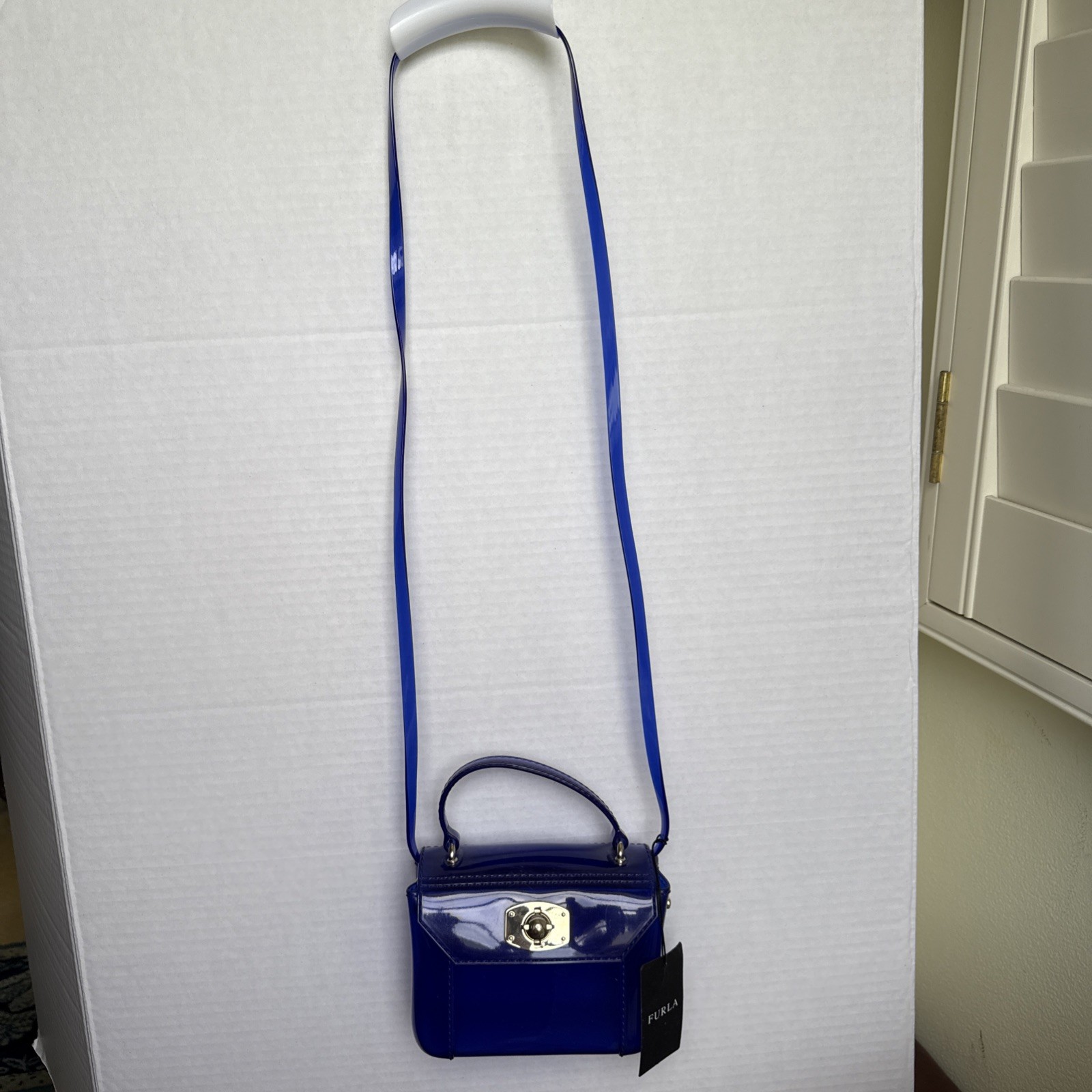 Furla Mini Bon Bon Crossbody Candy Series, Clear Handbag, NWT In Ocean