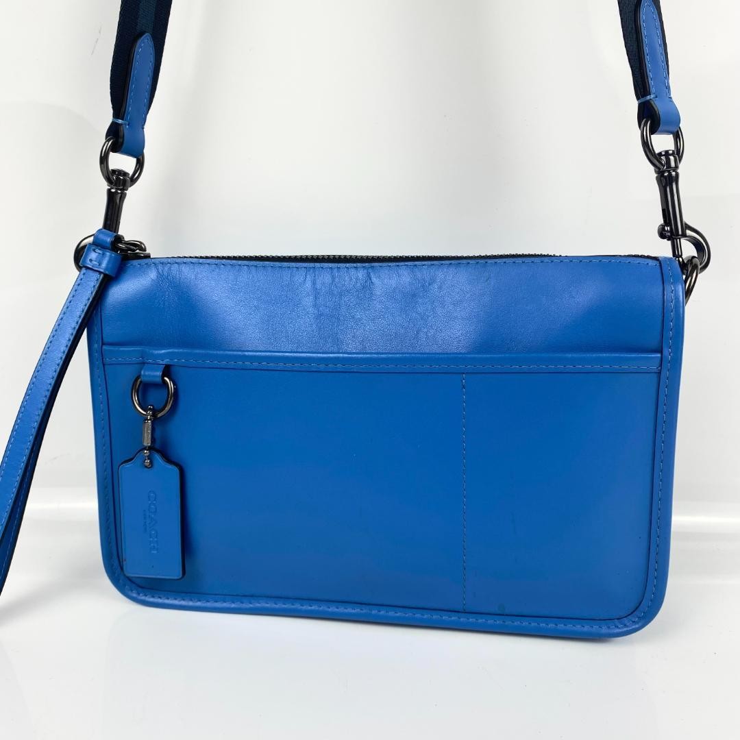 Model Excellent Condition COACH 2way Shoulder Bag Crossbody Blue