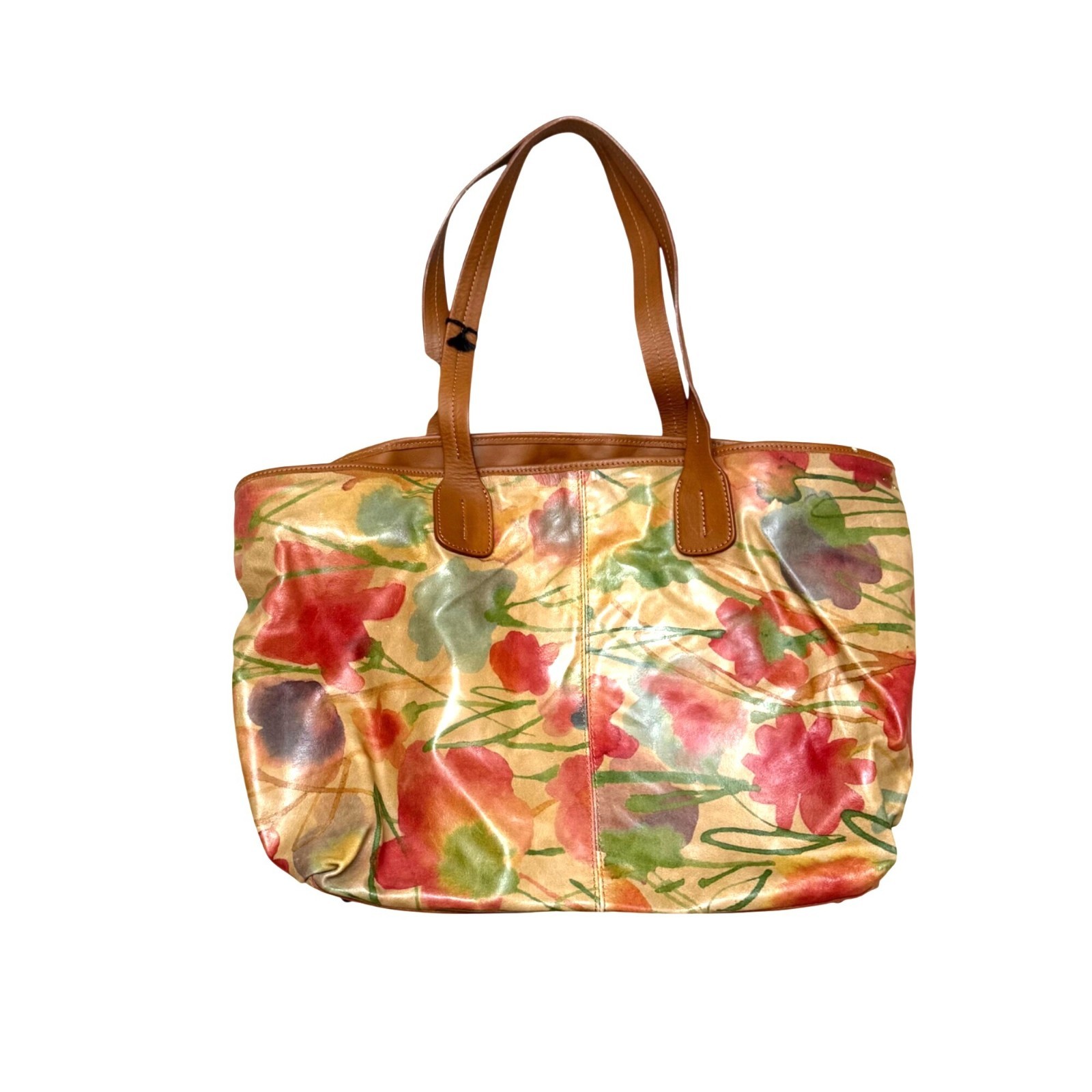 Maurizio Taiuti Women’s Tote Handbag Floral Genuine Leather Made In Italy NEW