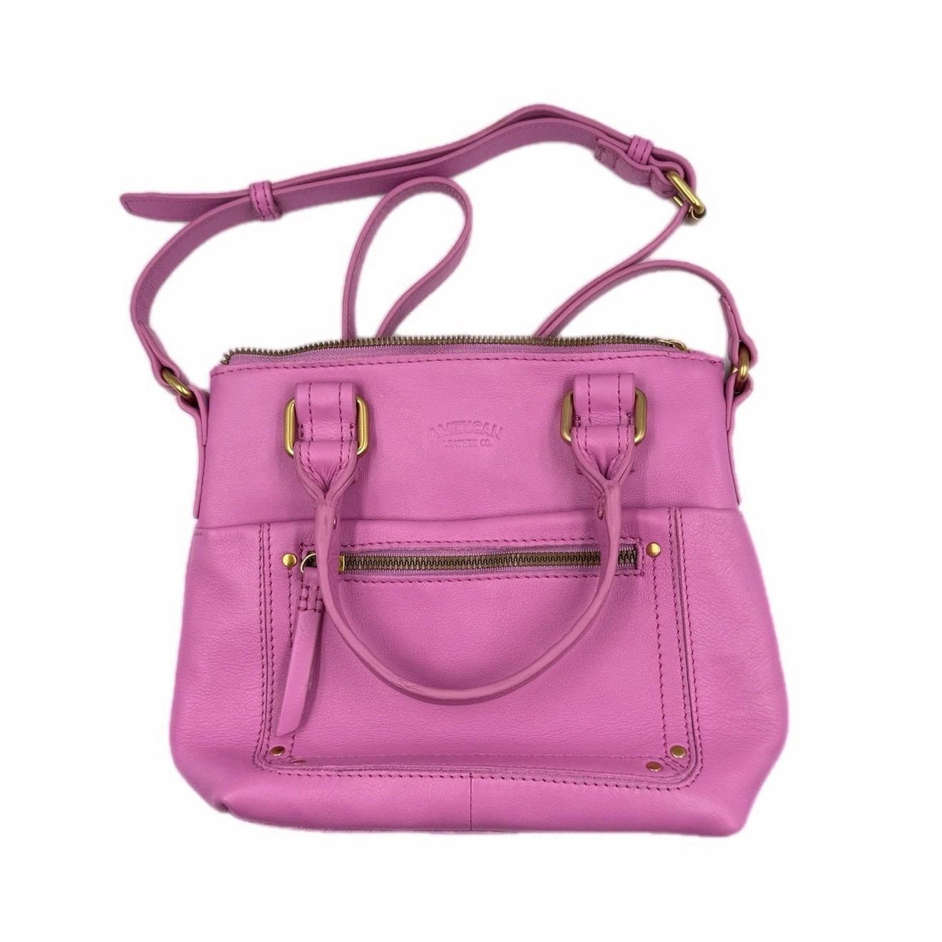 American Leather Co *AS IS* Jamestown Mini Tote Peony Purple Leather Crossbody