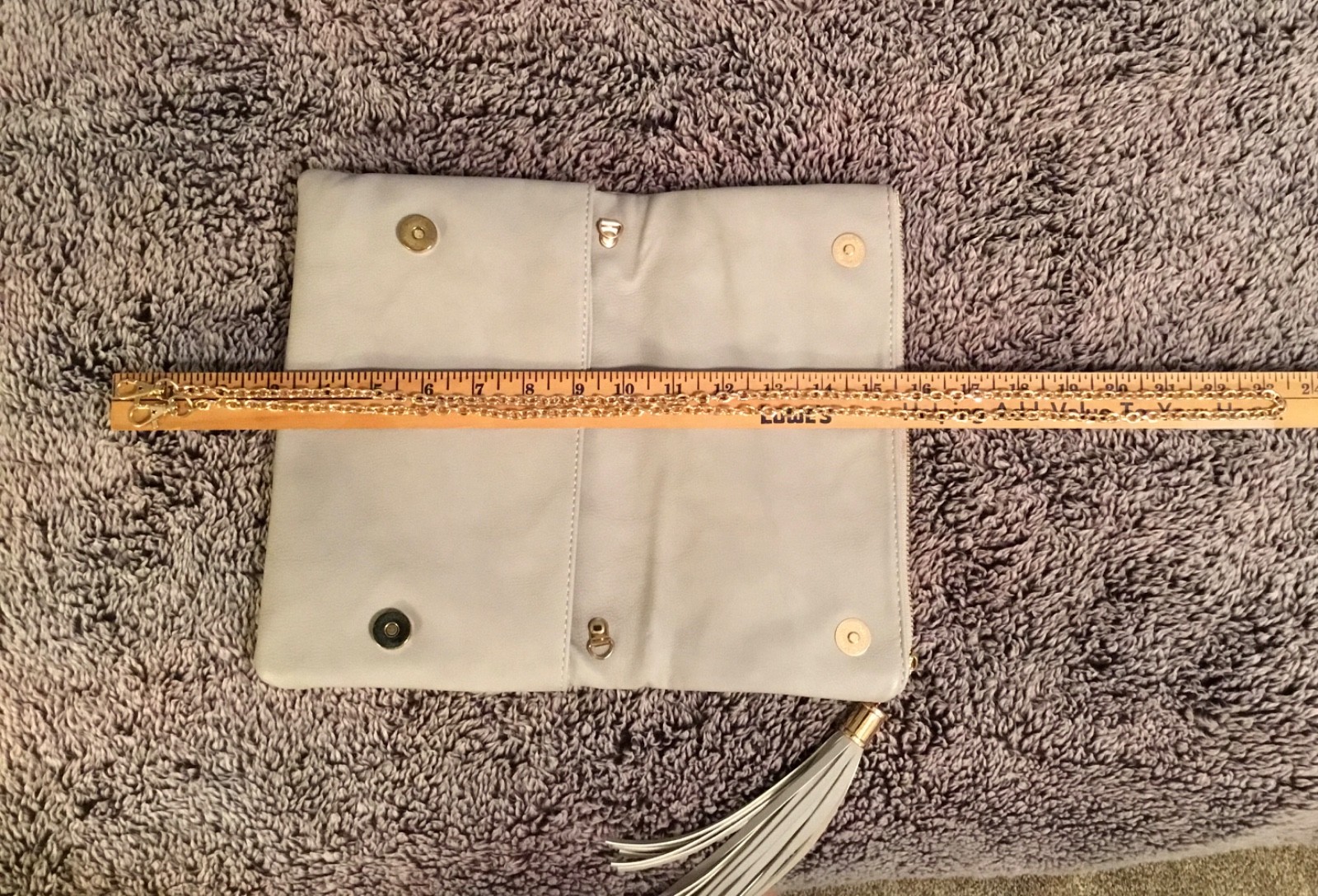 Clutch Purse Tassle & Gold Chain Cream with Cutout design phone/glasses pockets