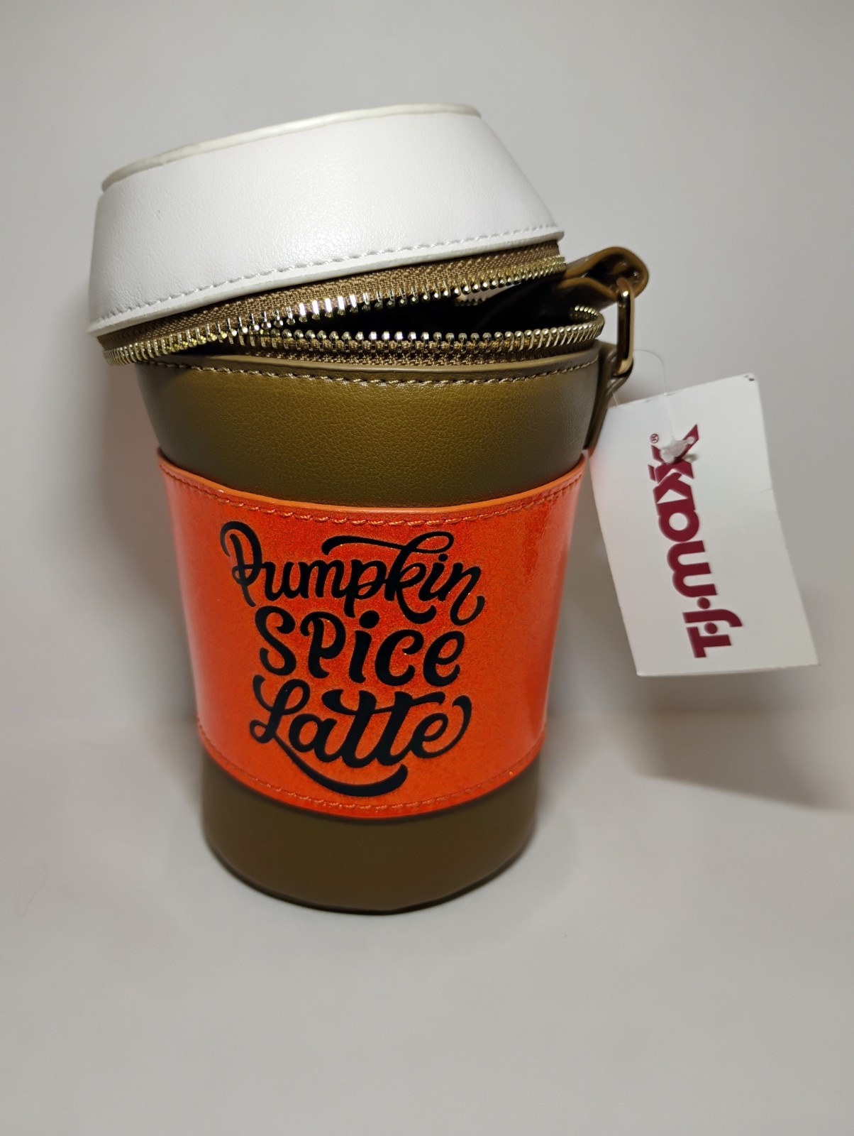 Mad Engine Pumpkin Spice Latte Glitter Cup Purse Crossbody Handbag Fall With Tag