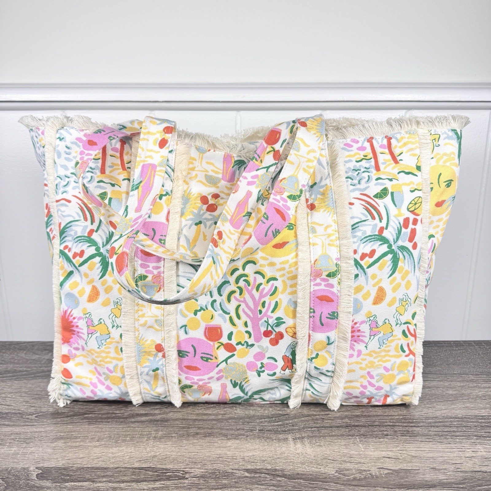 NEW Roller Rabbit Target Vacation Fringe Canvas Tote Bag