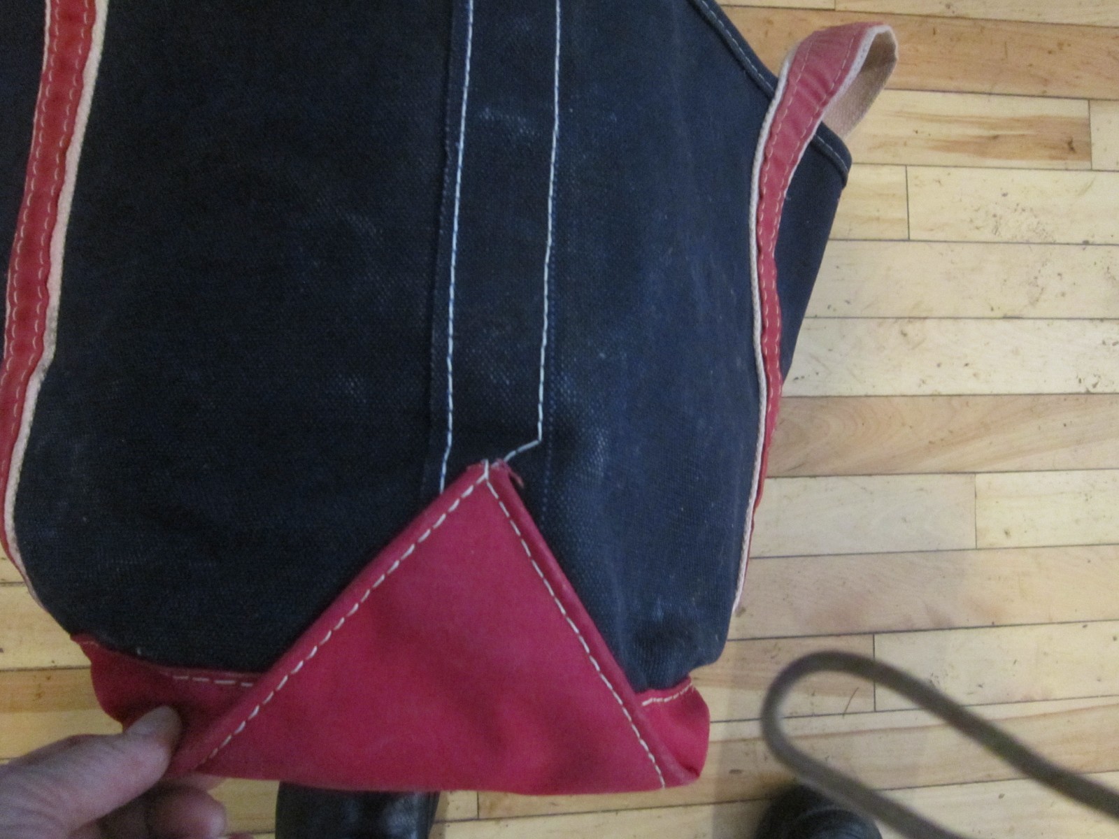 L L Bean sawtooth boat & tote red/navy huge tote