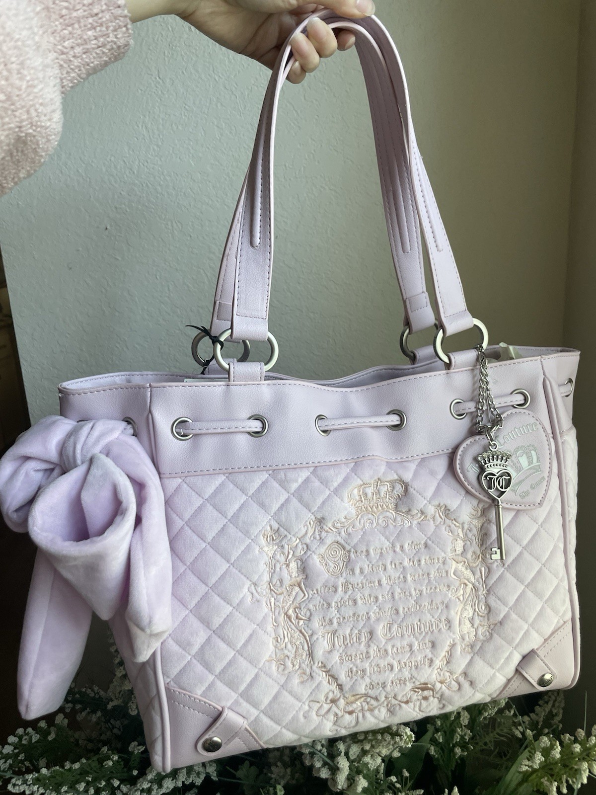 Juicy Couture Quilted Juicy Fairy Tale Daydreamer Tote Bag Gorgeous Lilac Mist