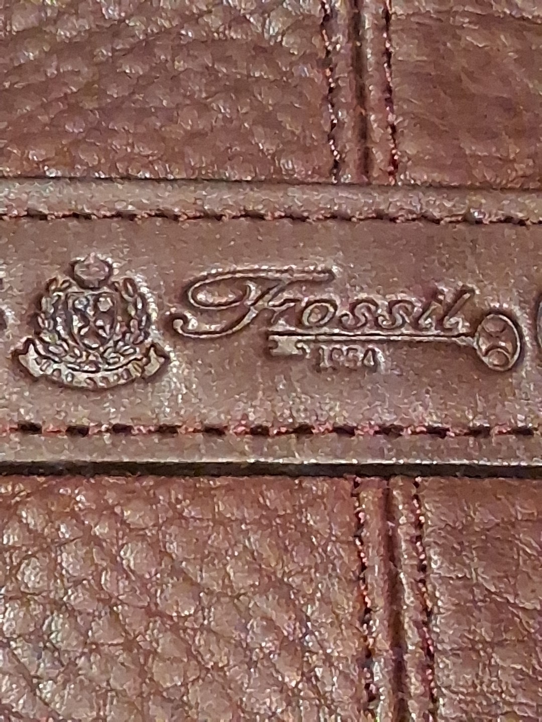 Fossil Purse 75082 Brown Pebbled Leather Adjustable Crossbody Bag Key Vintage