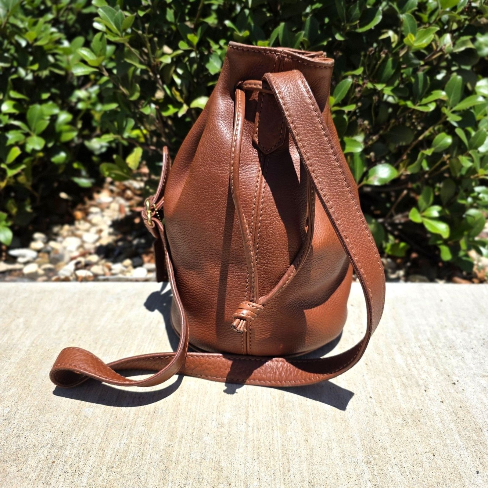 Vtg Coach 4905 Vintage Sonoma Pebbled Leather Drawstring Shoulder Bag Brown