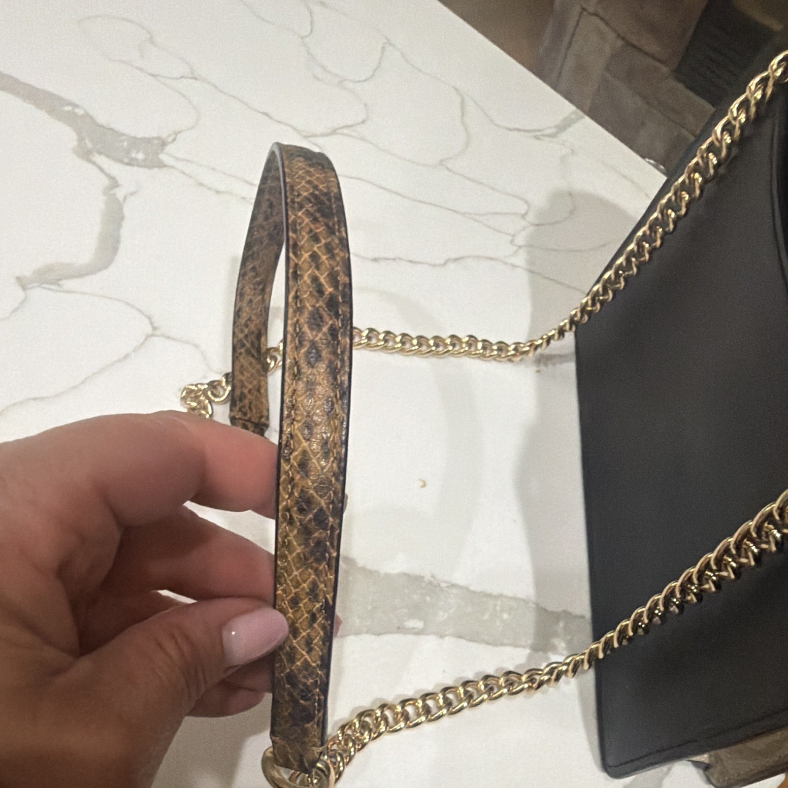 Coach Medium Signature Logo Crossbody Flap Bag Gold Chain Black/Brown