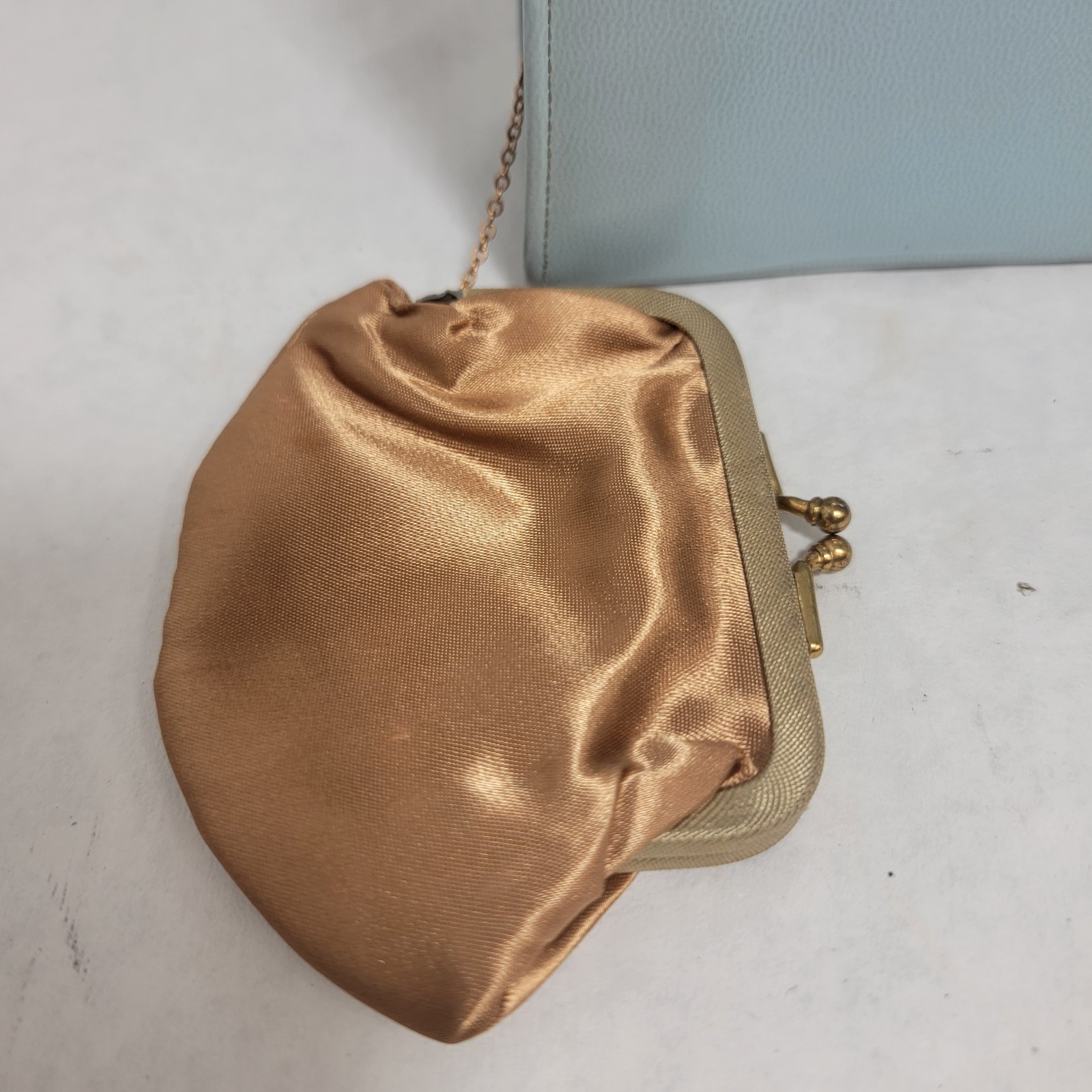 After Five Women’s Vintage 1950s Genuine Leather Purse with Coin Purse Baby Blue