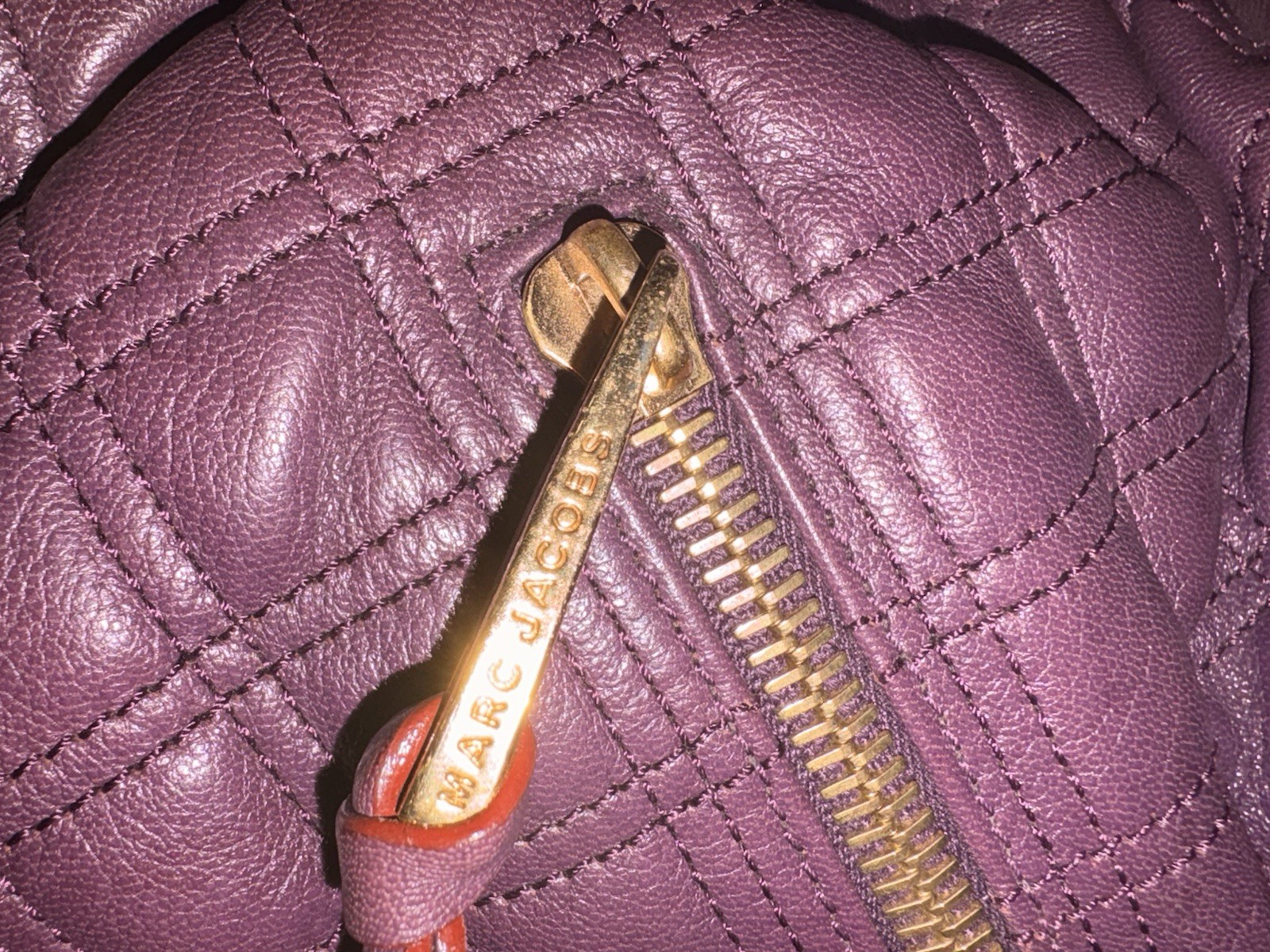 Marc Jacobs Cecilia Quilted Satchel Handbag Gold Hardware Chain Strap..