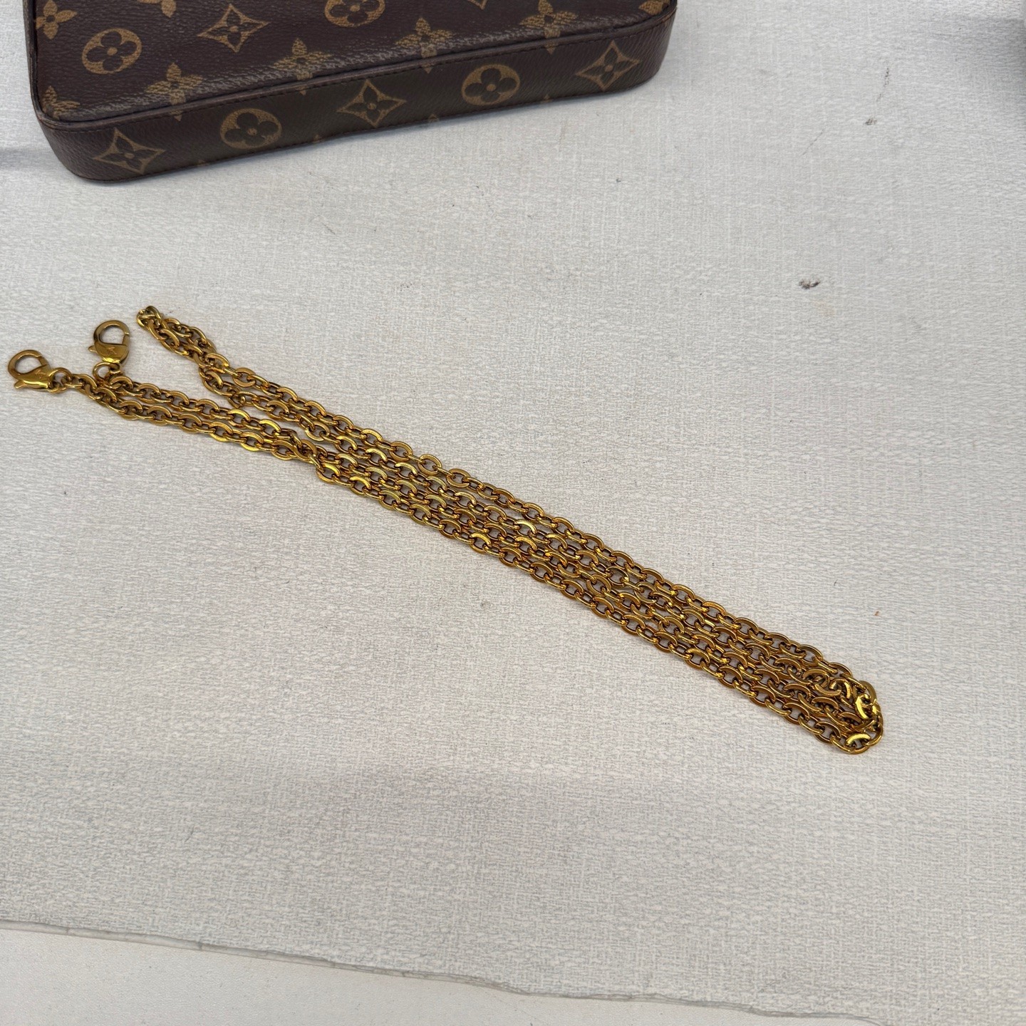 Louis Vuitton Monogram Pochette Felicie Normal Brown Coated Canvas Crossbody Bag