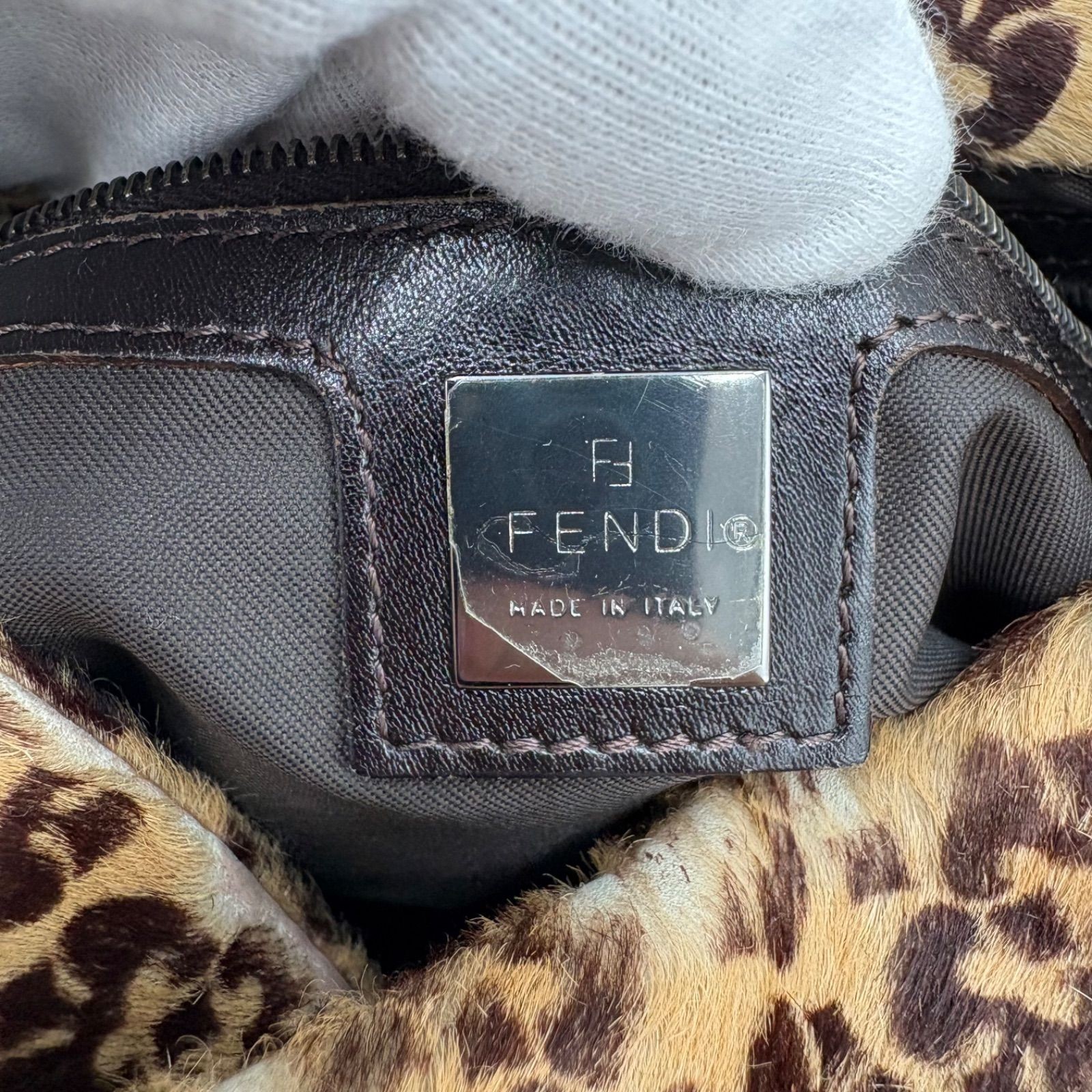 Auth FENDI Mamma Bucket Pony Hair Shoulder Bag 8BR400 2Y9657