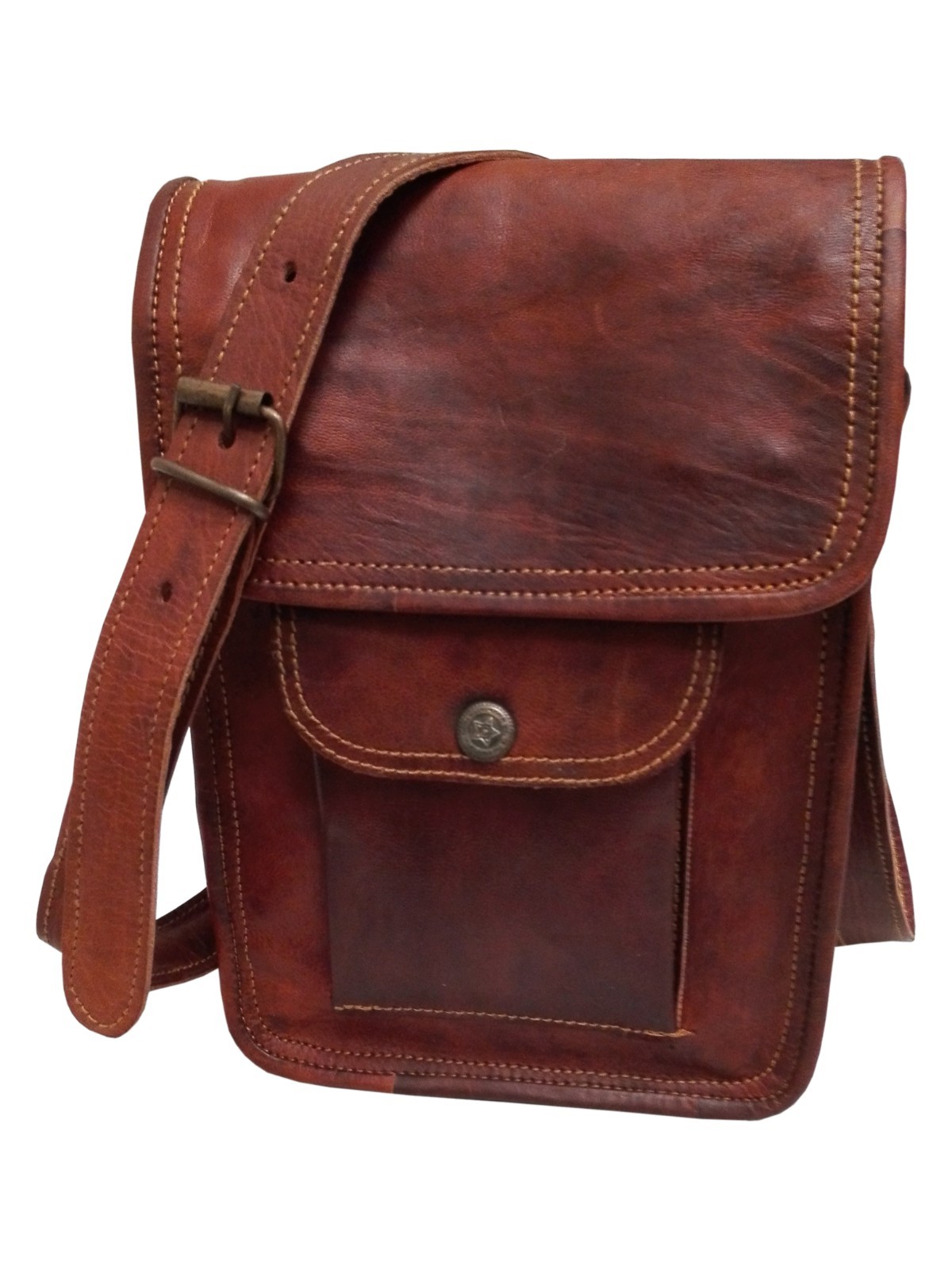 JMB Brand Women Purse Genuine Brown Leather Cross Body Shoulder