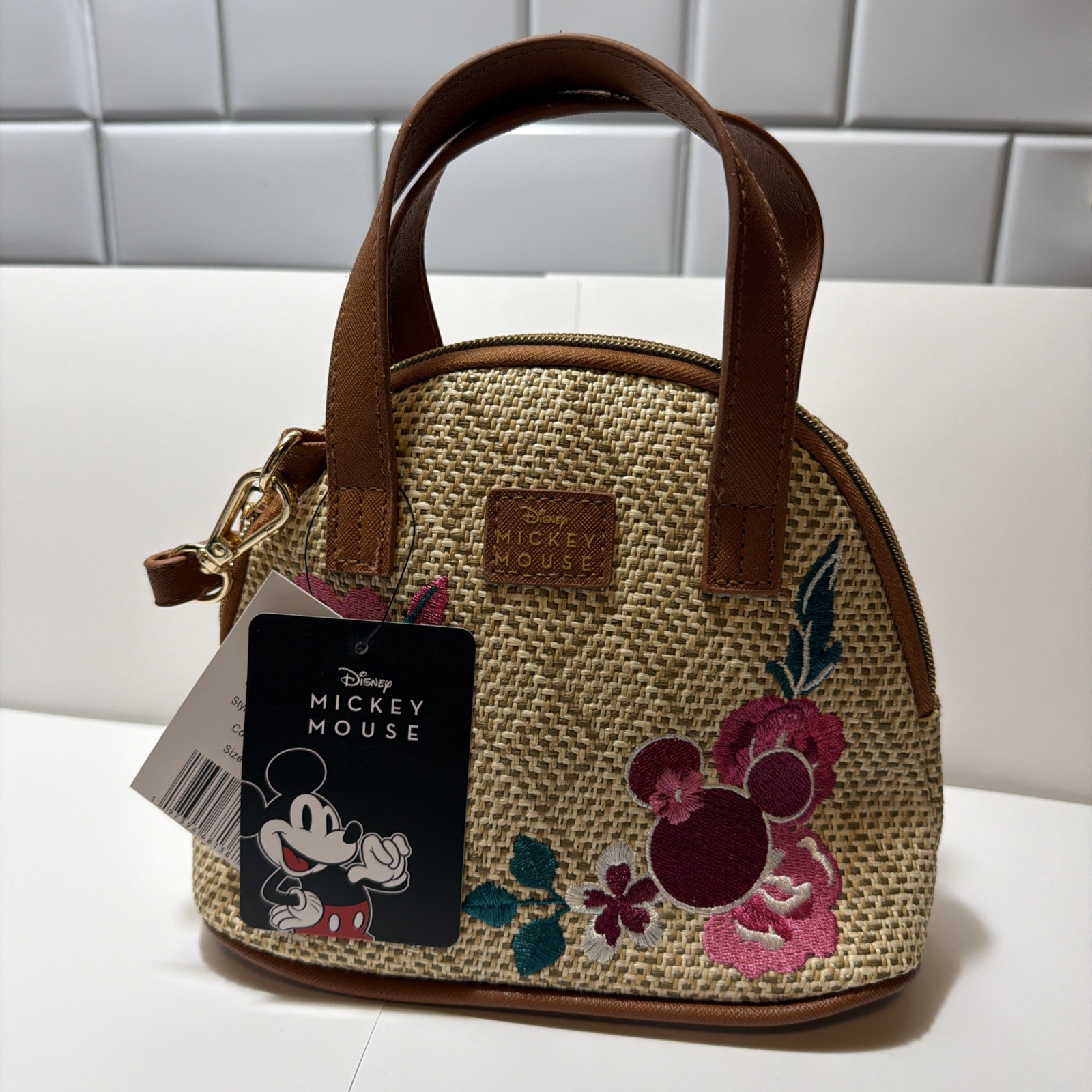 Disney’s Minnie / Mickey Mouse Woven Mini Crossbody Bag/Satchel-NWT