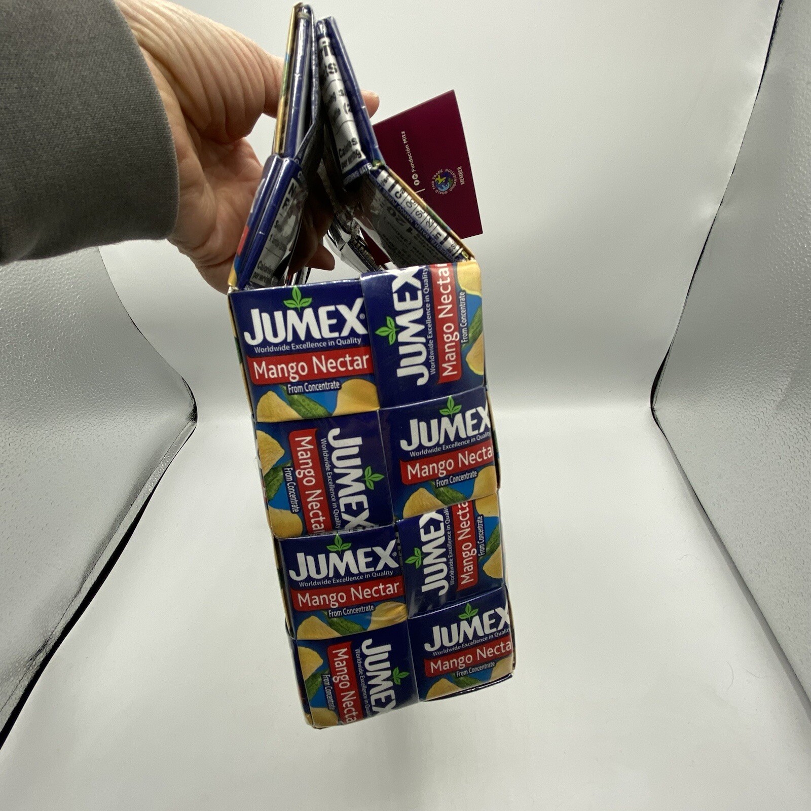 Jumex Tote Bag Magnet Clasp Handmade Recycled Plastic Juice Boxes MITZ Lunch Box