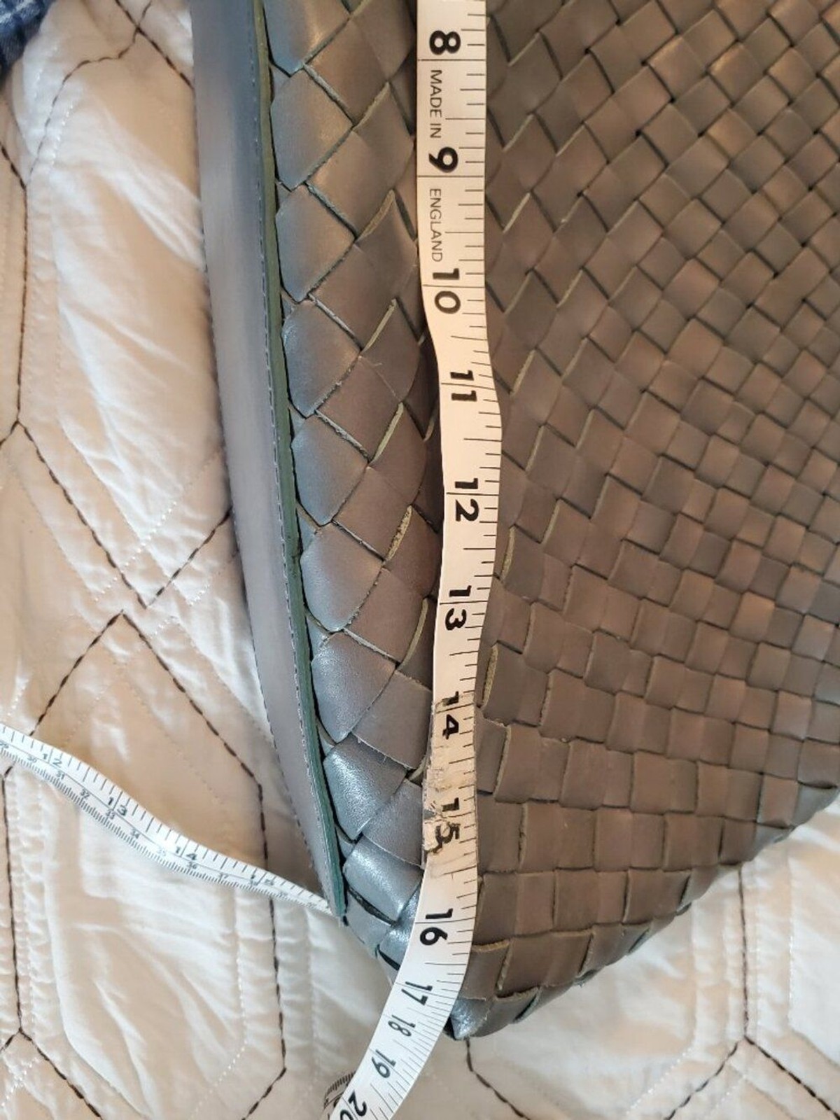 Braided woven leather bag