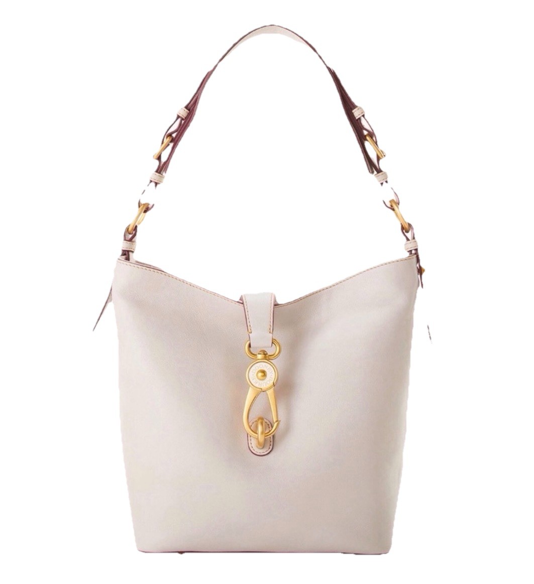Dooney & Bourke Florentine Toscana Leather Lily Bucket Bag – Cream