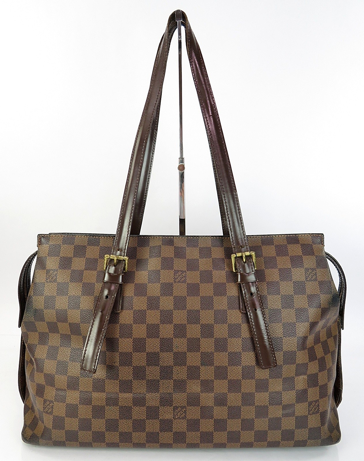 Authentic LOUIS VUITTON Chelsea Damier Ebene Tote Shoulder Bag Purse #63979