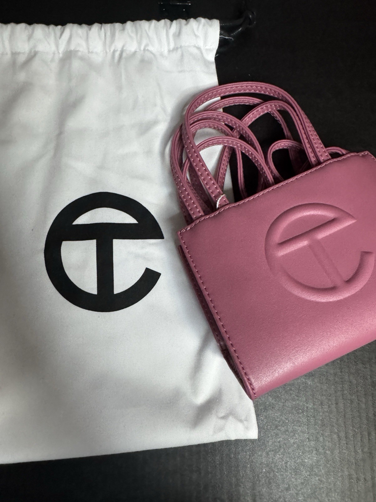Telfar Small Shopping Bag Purple Zipper Logo w/ Dust Bag Adjustable Strap