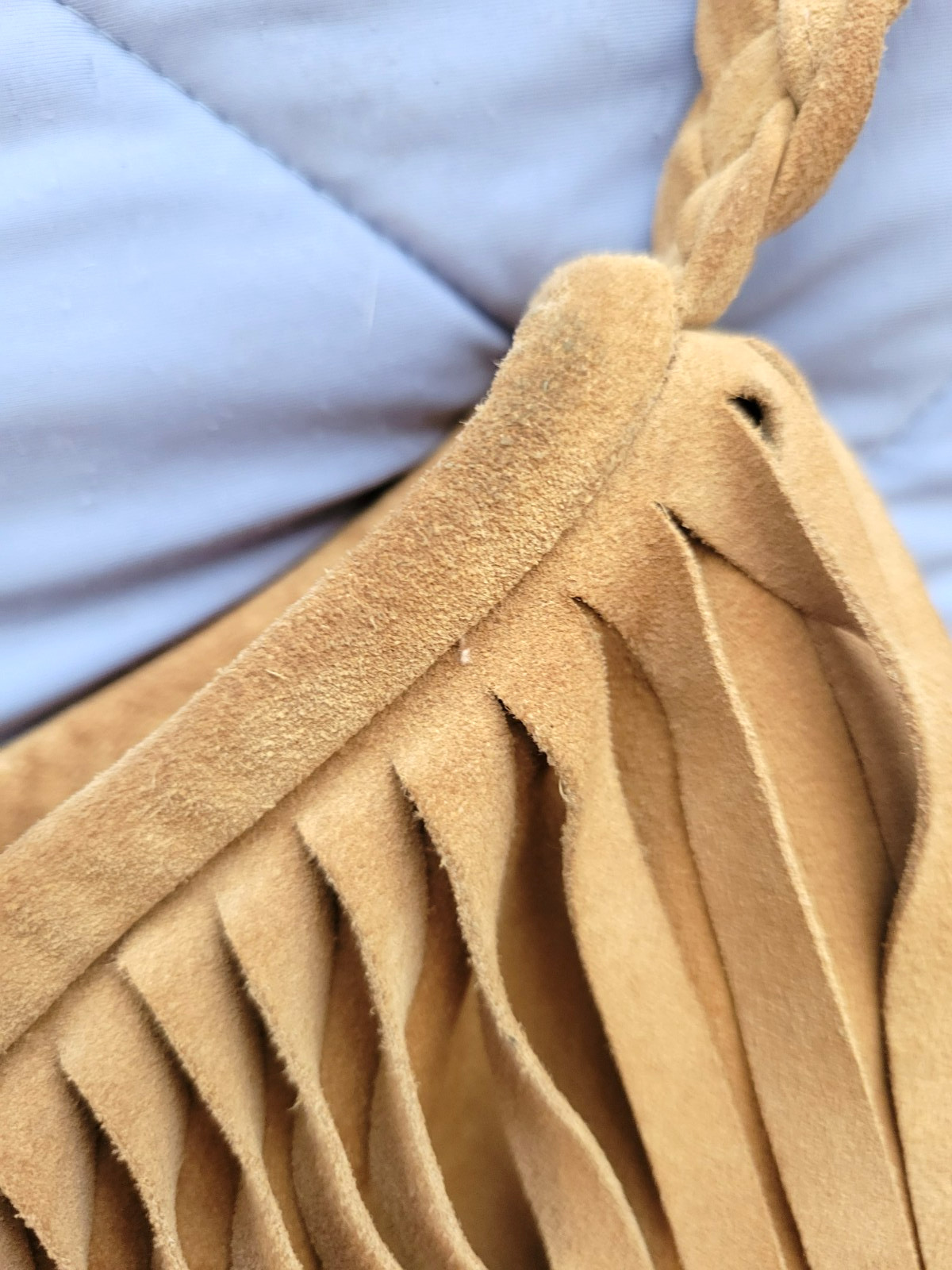 JJ Winters Vanessa CAMEL TAUPE SUEDE Fringe Crossbody BOHO WESTERN Texans Bag