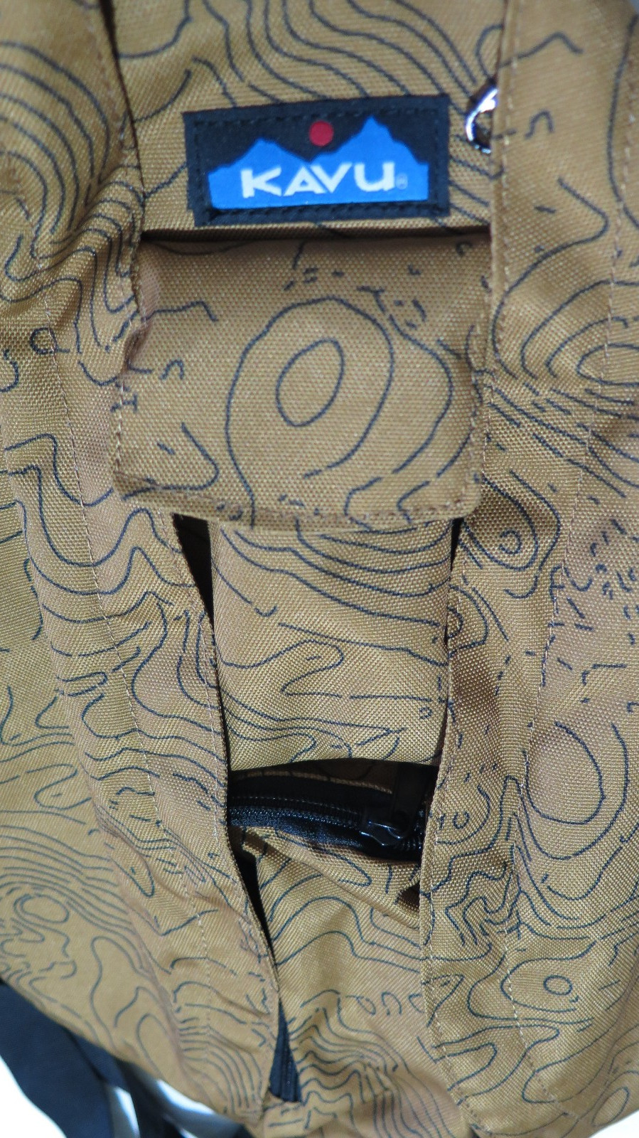 Kavu Rope Sling Crossbody Bag Tan Terrain Topo Print New w/ Tags
