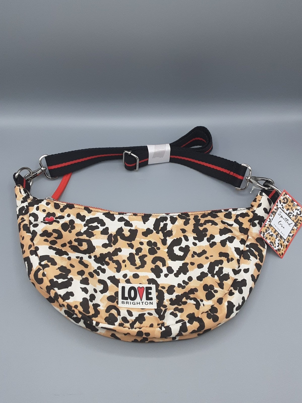 Brighton Spotted Love Swing Bag Leopard Print Crossbody Adjustable Strap New NWT