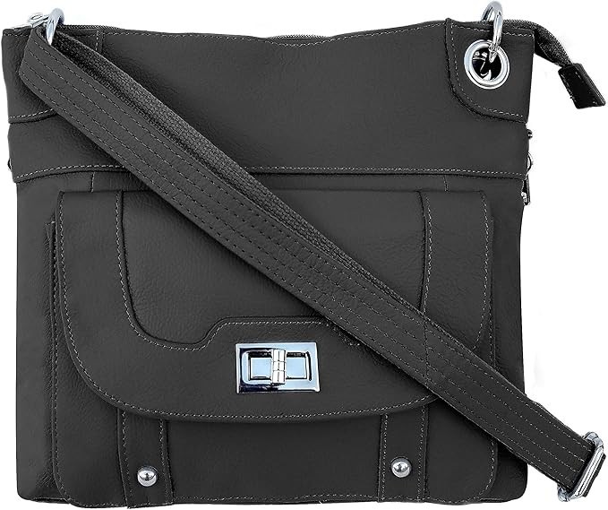 Leather Concealed Carry Crossbody Purse – YKK Locking CCW Ambidextrous Gun Bag