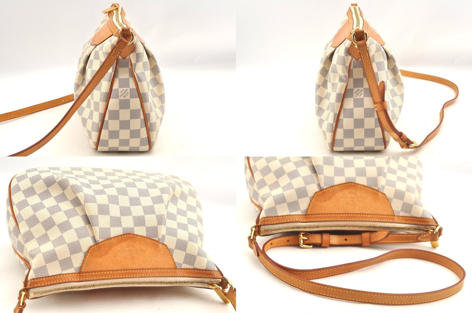 Authentic Louis Vuitton Damier Azur Siracusa PM N41113 Shoulder Cross Bag AC419