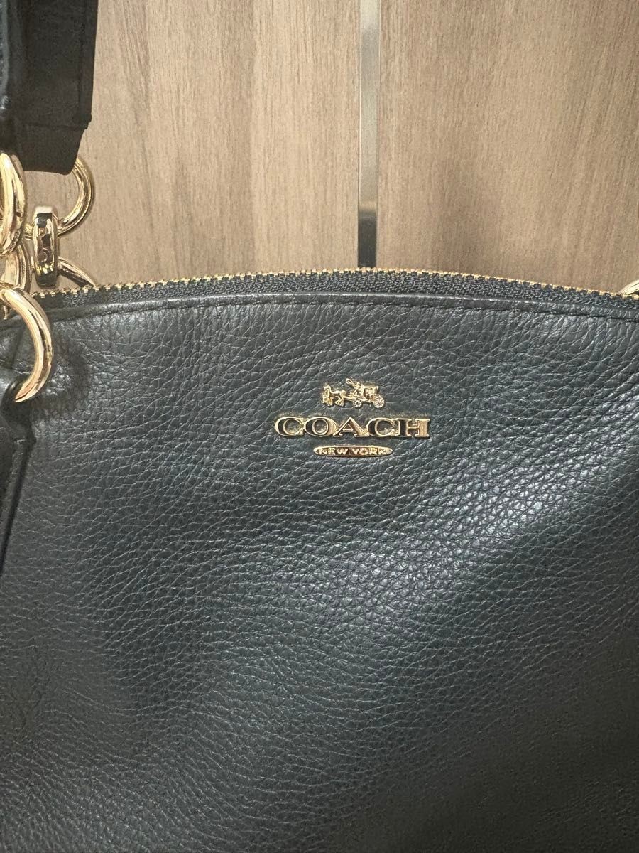 COACH 2WAY handbag shoulder bag black leather Kelsey satchel