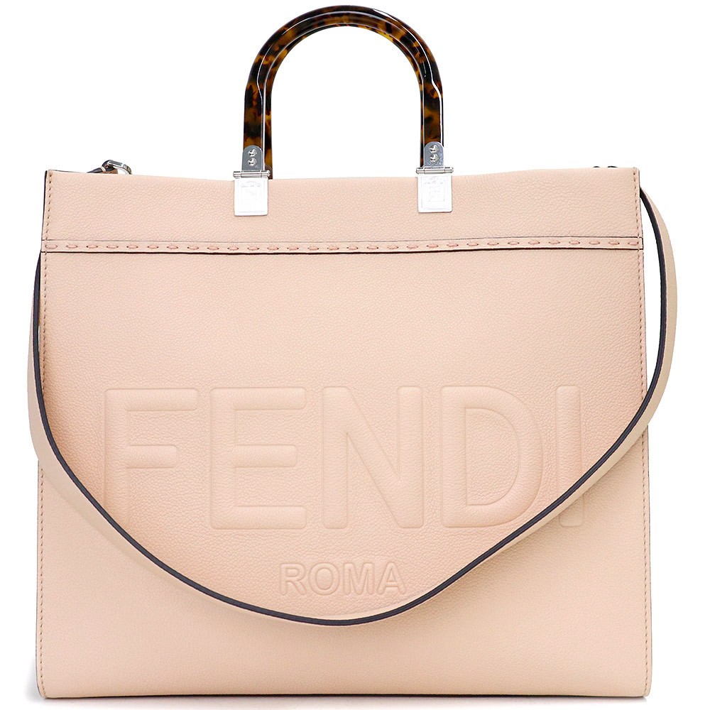 FENDI Sunshine Medium Calfskin 8BH386 ALFY F065R Tote Grained Leather #BCB928