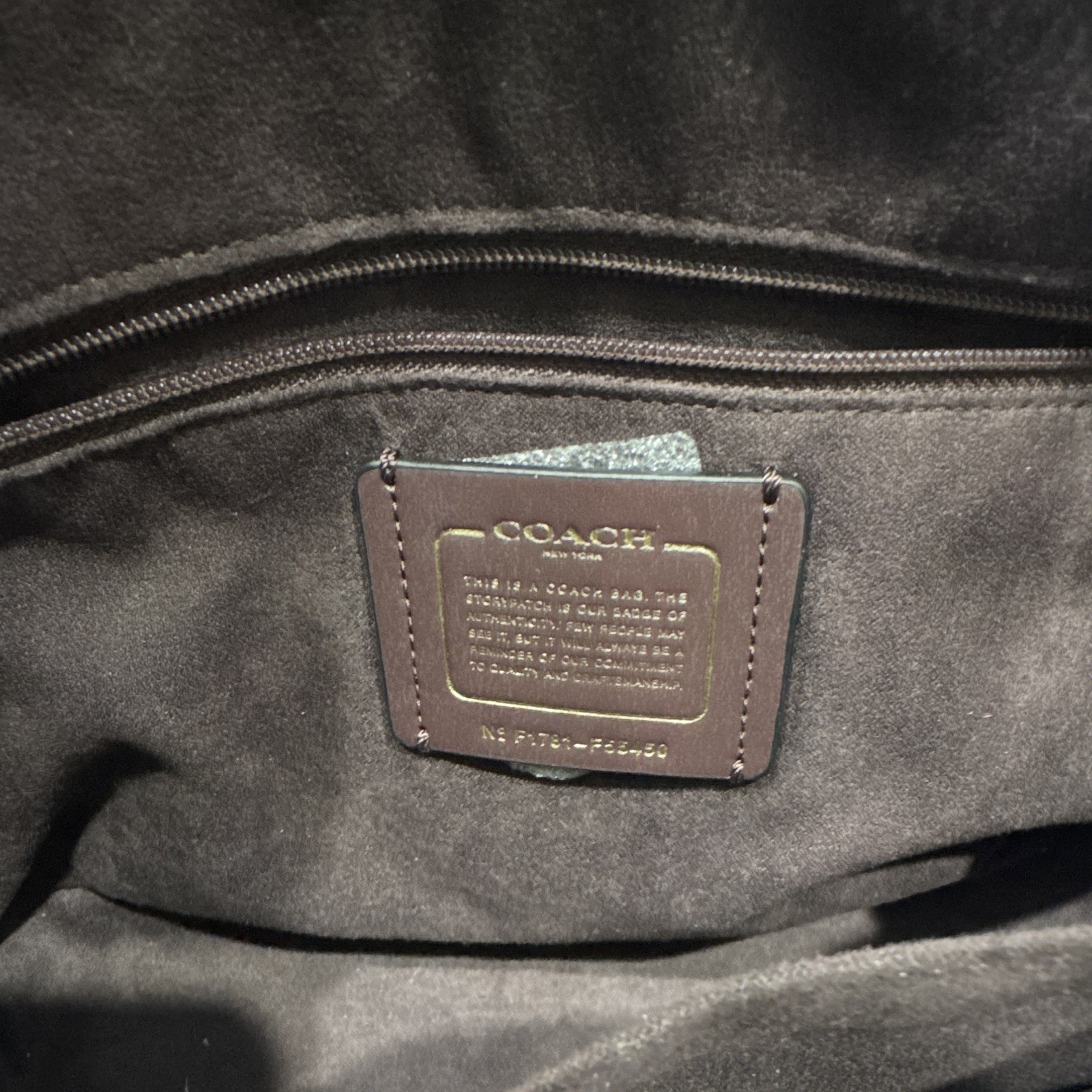 Coach Sierra Mini Sierra Satchel Black Patent Logo Dome Zip Strap Hangtag