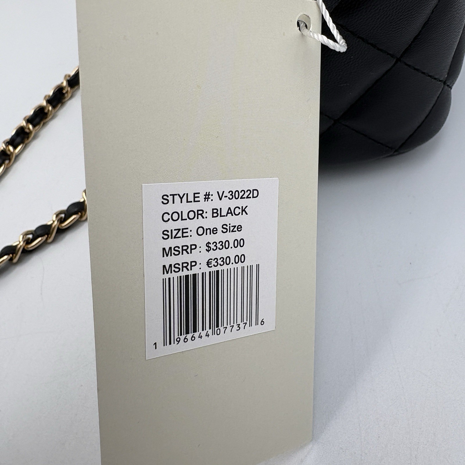 Valentino Orlandi Black Quilted Box Bucket Bag Faux-Leather Crystals V $330 NWT!