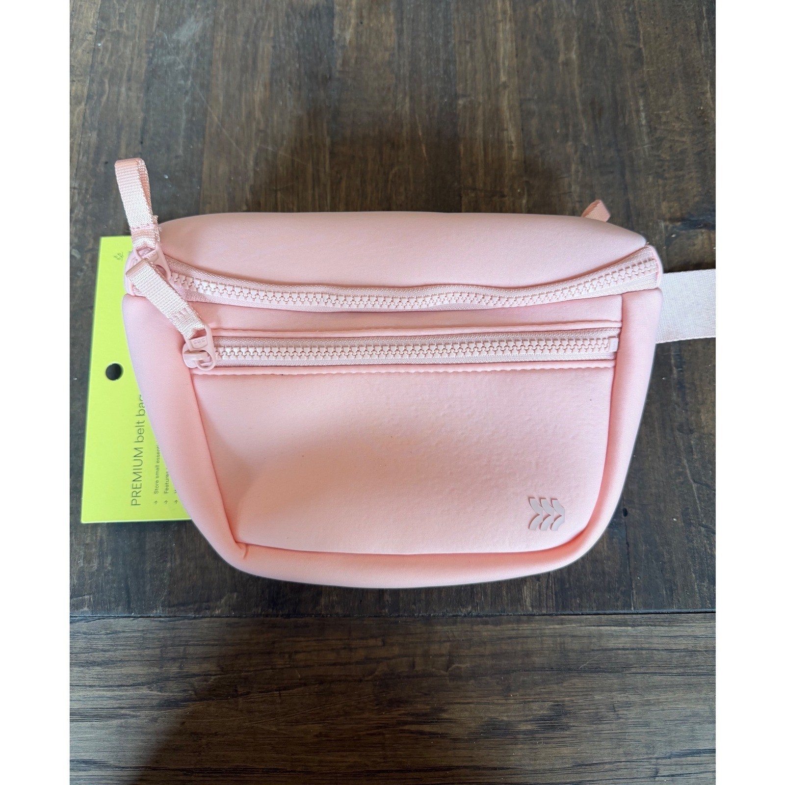 NWT All in Motion Premium Belt Bag Pink Faux Neoprene Water Repellent