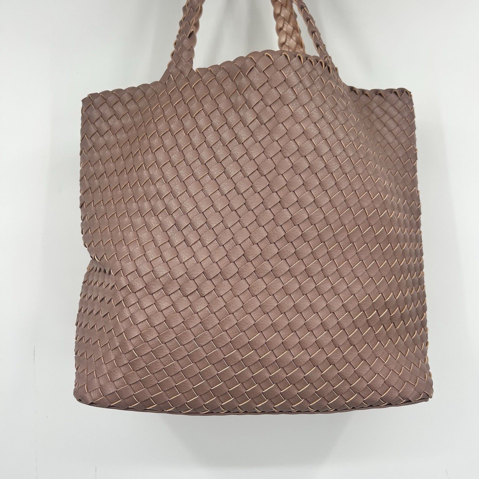 Ilse Jacobsen Hornbaek BAG08 Reversible Woven Tote Bag Mauve Rose Metallic