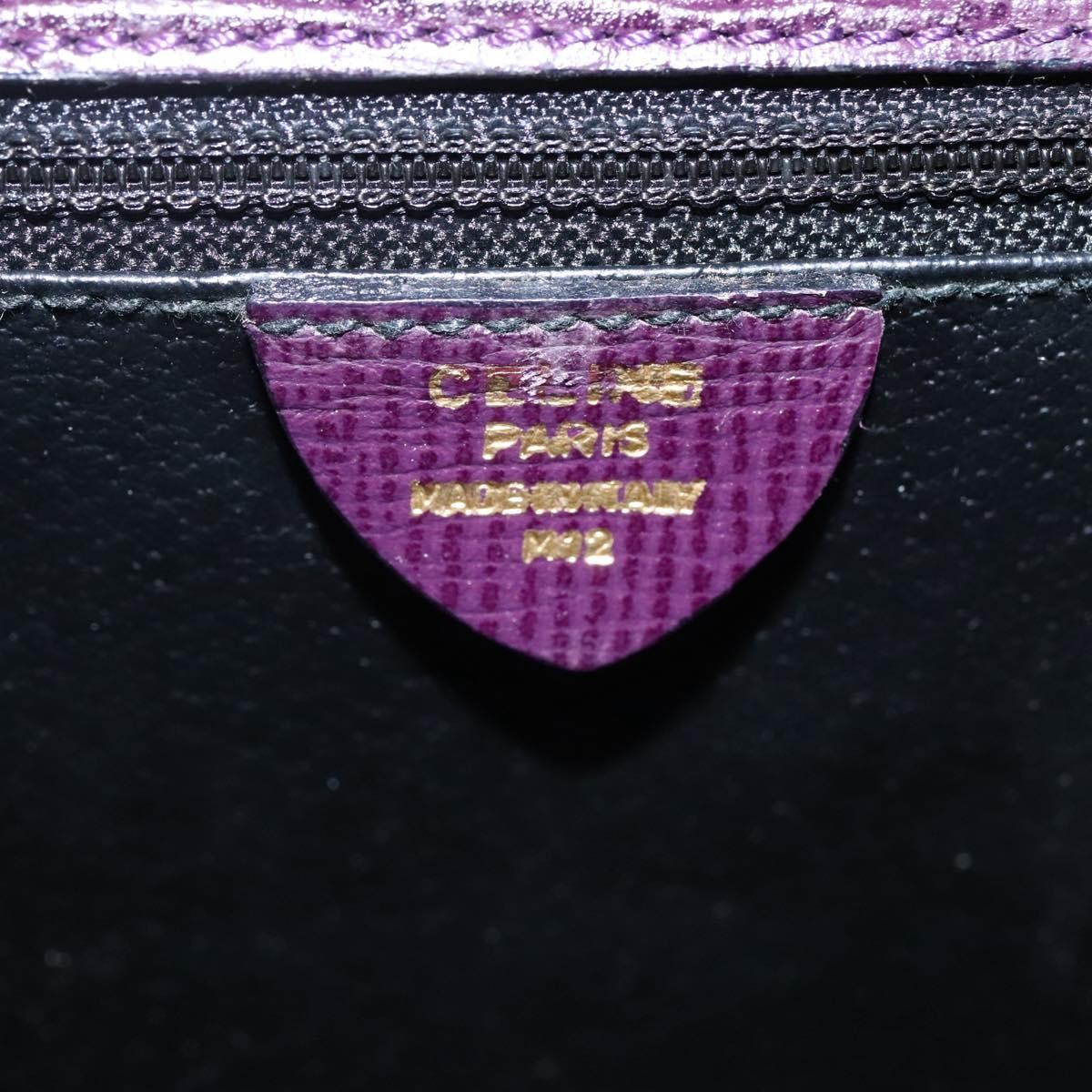 CELINE Hand Bag Leather Purple Auth 114282