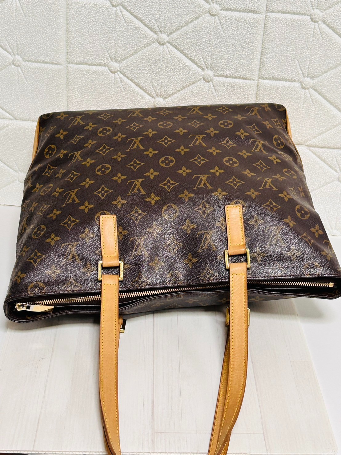 Louis Vuitton Monogram Cabas Mezzo M51151 Brown Tote Shoulder Bag LV