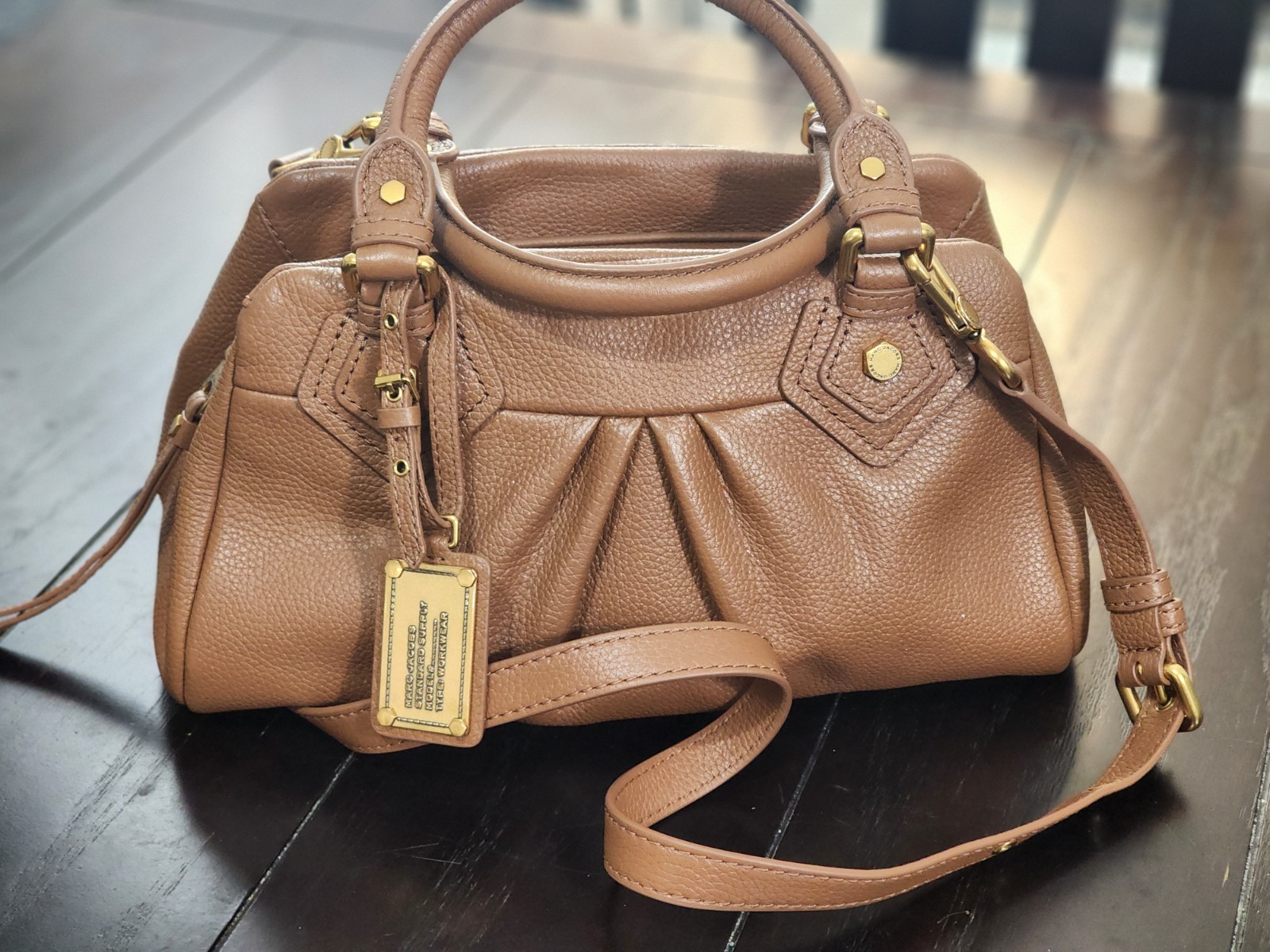 Marc by Marc Jacobs Classic Q Baby Groovee Satchel Tan Pebbled Leather